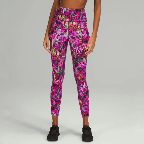 NWT Lululemon Fast and Free High-Rise Tight 25" In Hyper Flow Pink Multi - Picture 2 of 15
